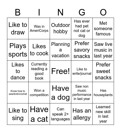 CBTI Bingo Card