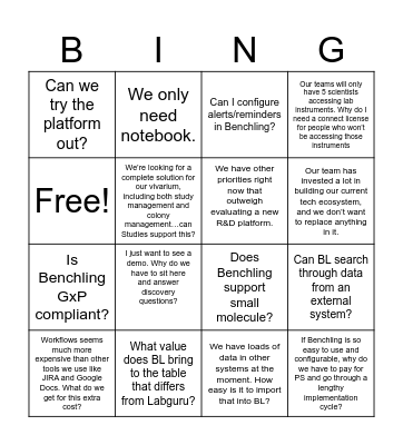 Benchling Bing Bingo Card