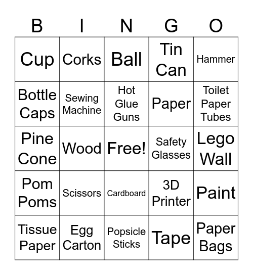 Makerspace Bingo Card