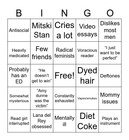 FEMCEL BINGO Card