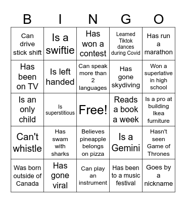 Icebreaker BINGO Card