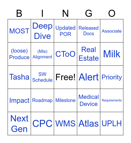The WMT WAY Bingo Card