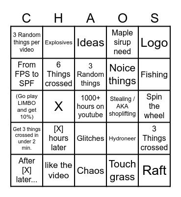 Let's game it out BINGO Card