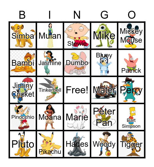 Characters I think you might know... Bingo Card