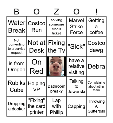 Noah Bingo Card