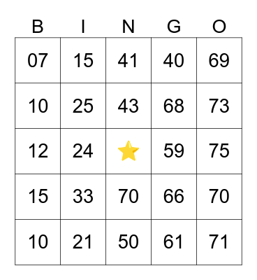 Bingo Lotería Bingo Card