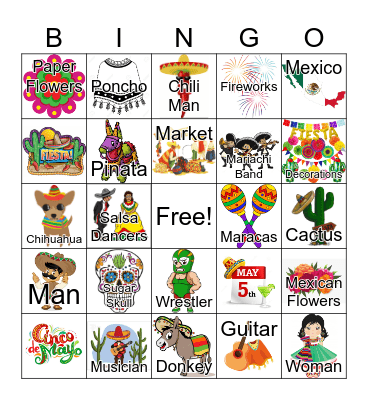 Cinco de Mayo Bingo Card