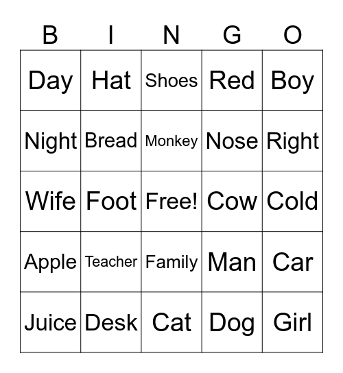 Cinco de Mayo Bingo Card