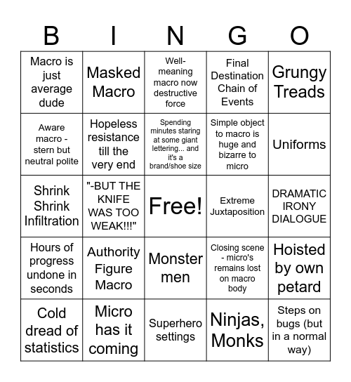 nona macro bingo Card