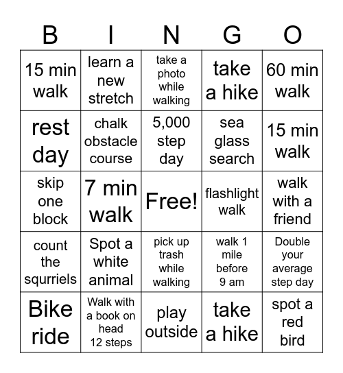 May Family Bingo Card