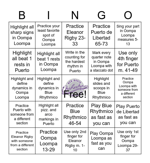 STRINGO! Bingo Card