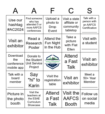 2024 Annual Conference Bingo Card