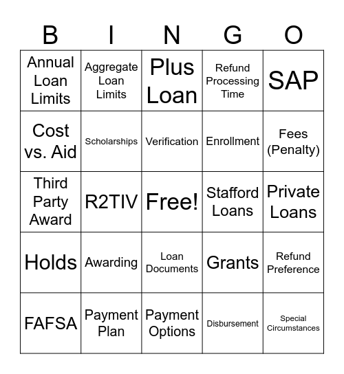 HED Bingo Card