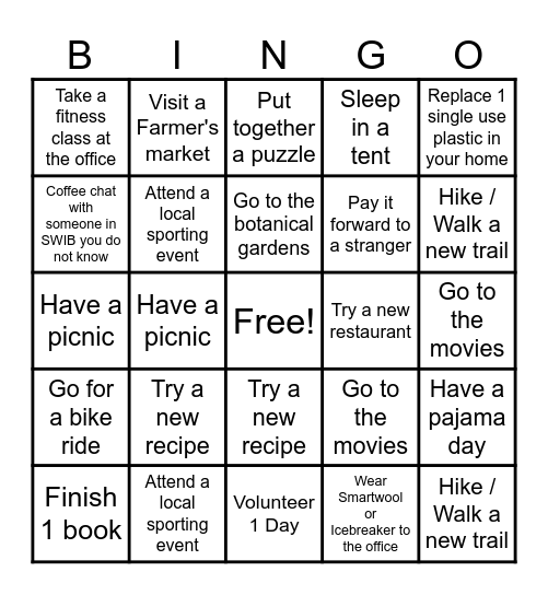 Spring Bingo Challenge Bingo Card