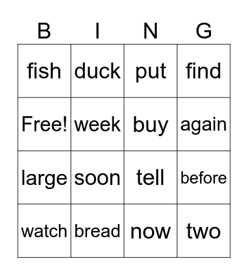 List 20 Bingo Card