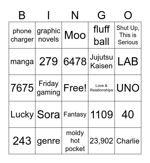 Pirate Library Bingo Card