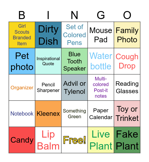 What's on Your Desk? Bingo Card