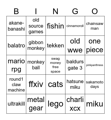 jrickle bingo Card