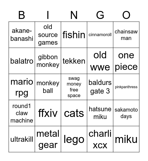 jrickle bingo Card