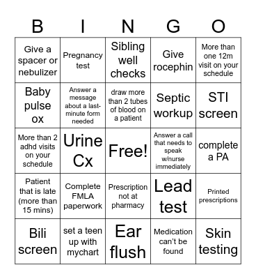 Nurses Week 2024 Bingo Card