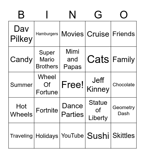 ZACH Bingo Card