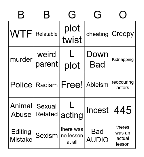 tmrws teachings Bingo Card