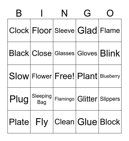 Initial L Blend Bingo Card