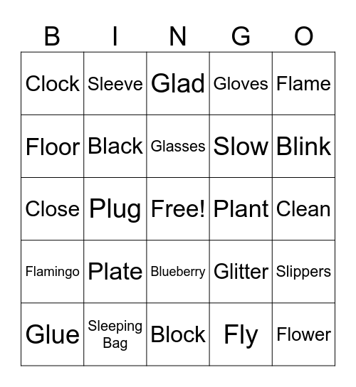 Initial L Blend Bingo Card