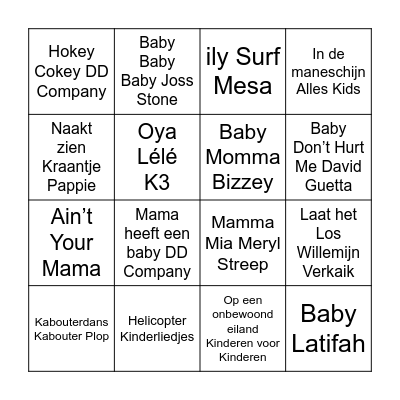 BABY MOMMY DISCO BINGO Card