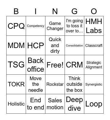 HMH Business Lingo Bingo Card