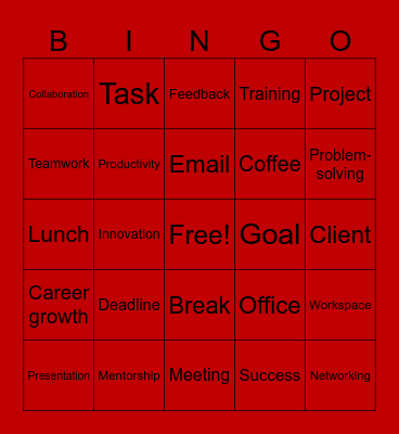 AHA Bingo-Work Bingo Card