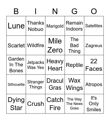 Periphery Setlist (Meaghan's Version) Bingo Card