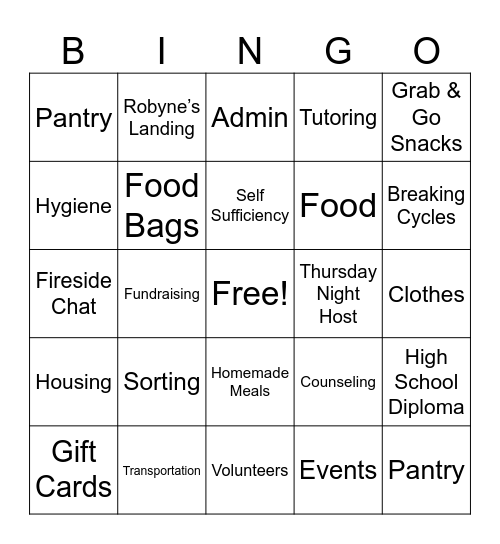 Robynes Nest BINGO Card