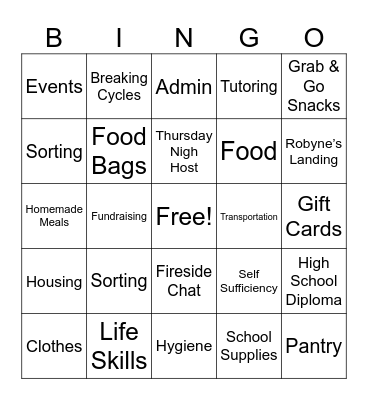 Robynes Nest BINGO Card