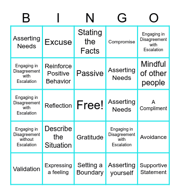 Communication Skills Bingo Card