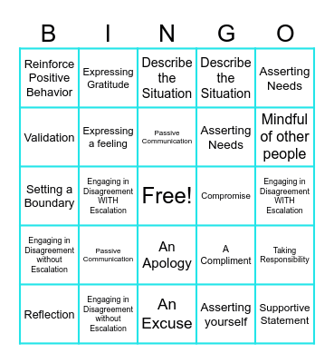 Communication Skills Bingo Card