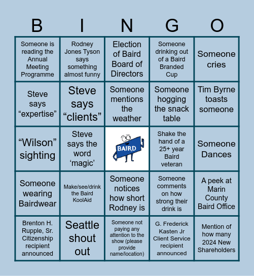 2024 Annual Meeting Bingo Card