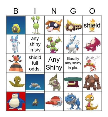 Shiny Bingo May Bingo Card