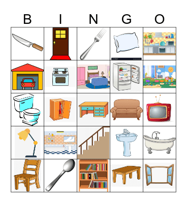 House and Furniture Bingo Card