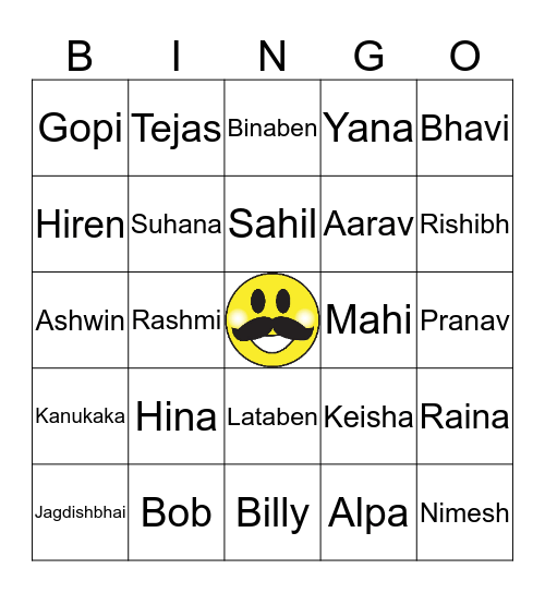 Family BINGO!!! Bingo Card