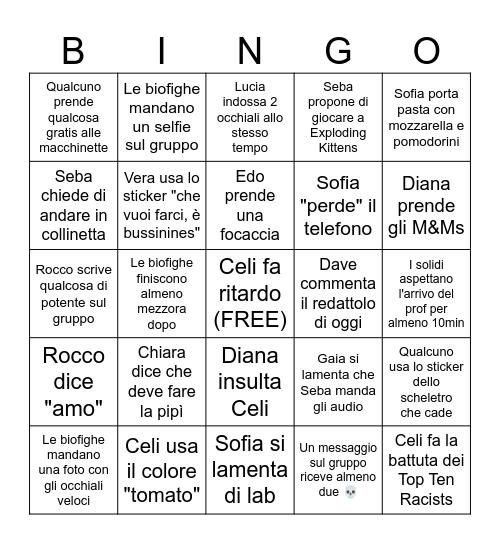 Civette Bingo Card