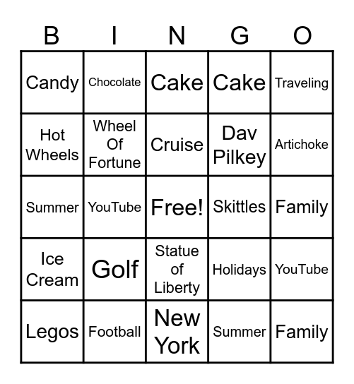 Z Man Bingo Card