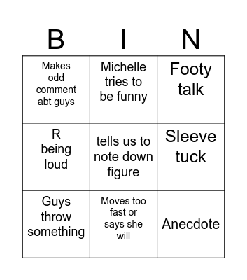 PE BINGO Card