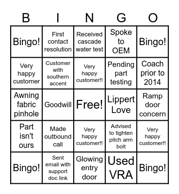 WDA Tech Bingo Card