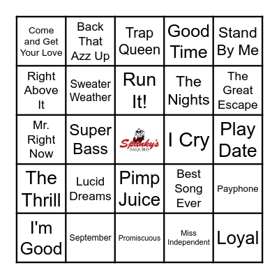 Spanky's Music Bingo 4/30/24 Bingo Card