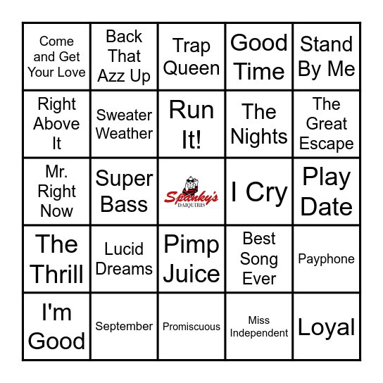 Spanky's Music Bingo 4/30/24 Bingo Card