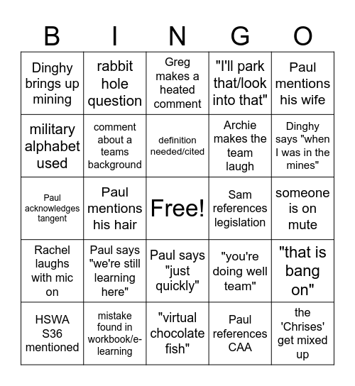 Cohort 26 Bingo Card