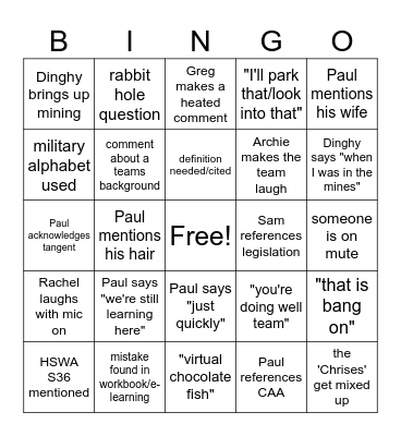 Cohort 26 Bingo Card