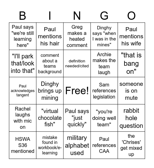 Cohort 26 Bingo Card