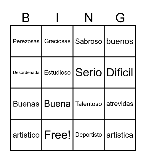 3B Bingo Card